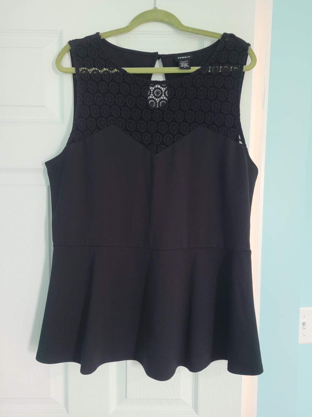 torrid Black Lace Peplum Tank